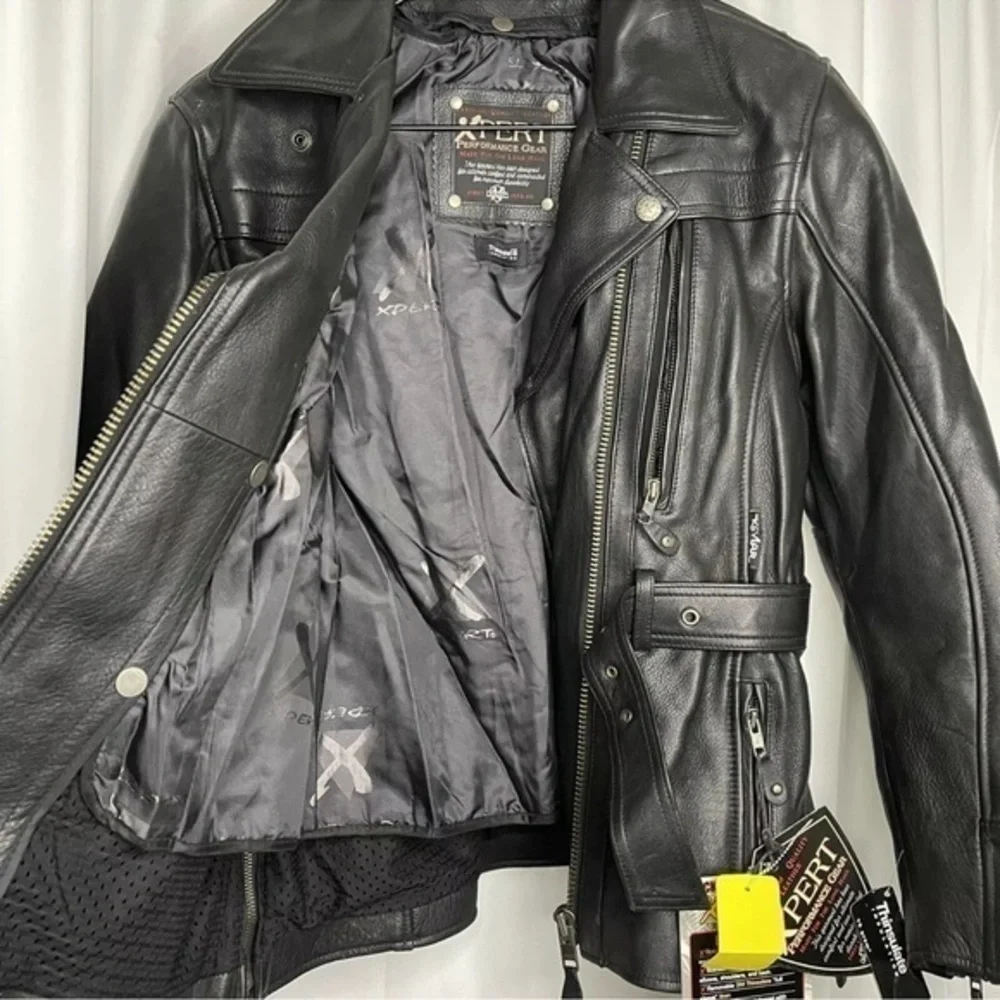 Xpert Performance Gear Premium Leather Jacket With Kevlar Size Medium Motorcycle